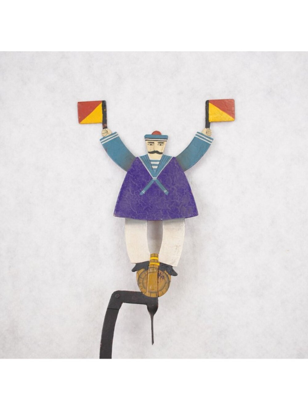 Authentic Models Metal Signal Sailor Flag Man Nautical Balance Toy No Base - Picture 2 of 9